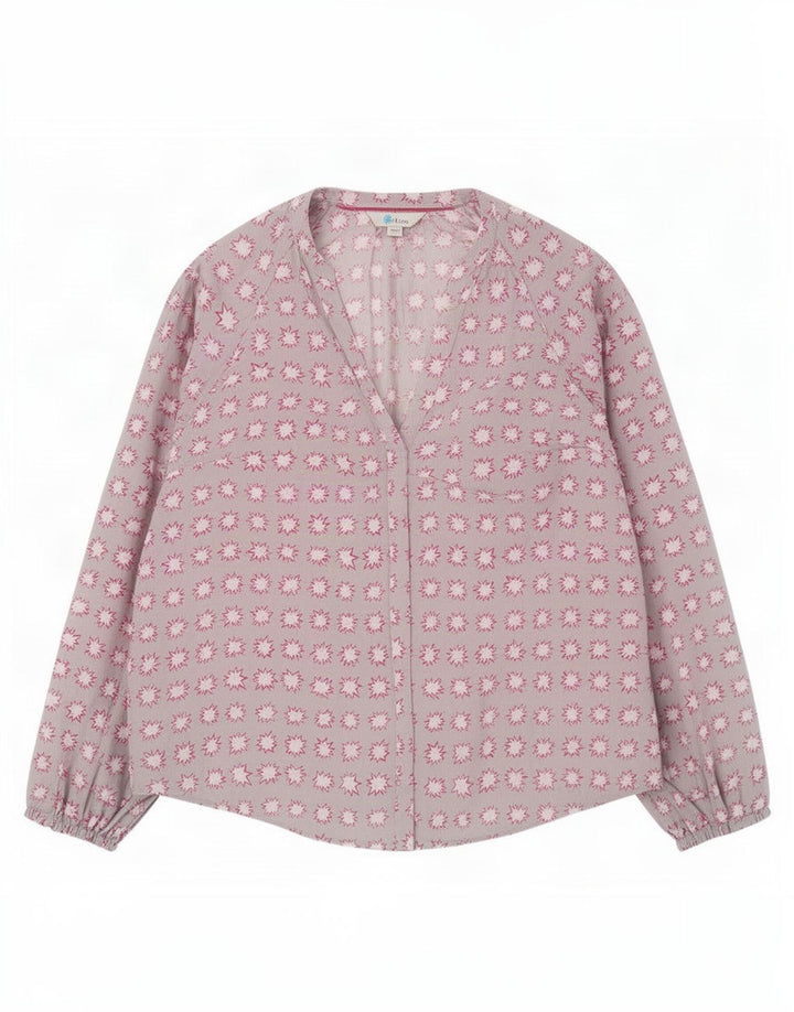 Boden Womens Abstract Pattern Oversized Shirt Blouse UK 10 Small Grey