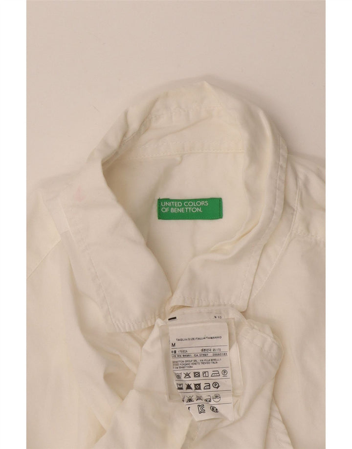 Benetton Mens Shirt Medium White Cotton