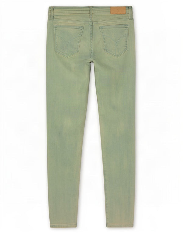 Calvin Klein Womens Distressed Skinny Jeans W27 L32 Turquoise Tie Dye