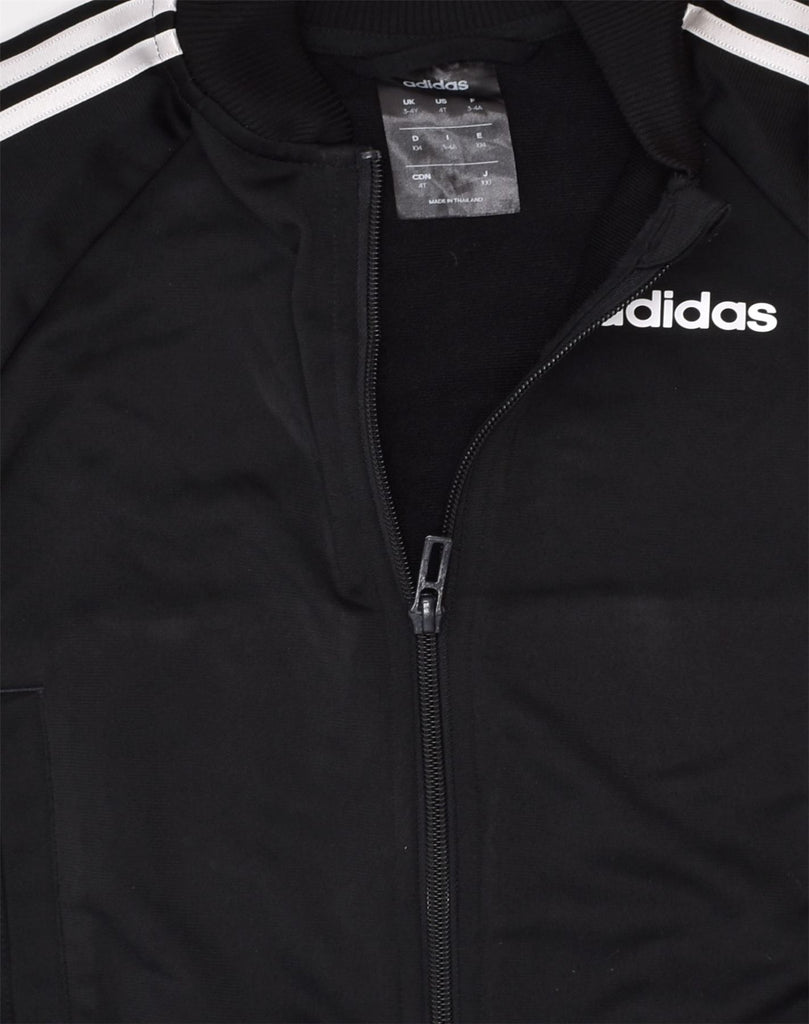 ADIDAS Boys Tracksuit Top Jacket 3-4 Years Black Polyester | Vintage Adidas | Thrift | Second-Hand Adidas | Used Clothing | Messina Hembry 