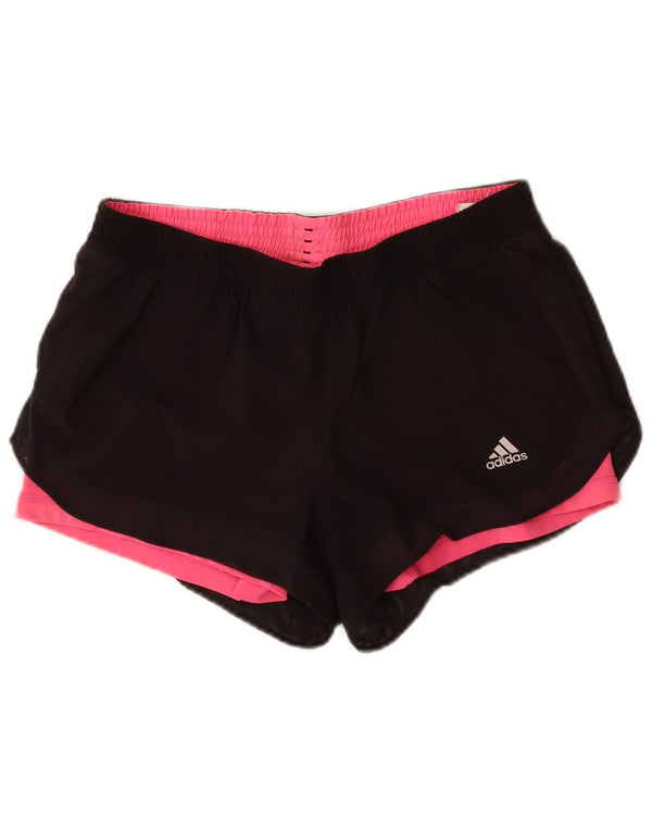 Adidas Womens Climalite Sport Shorts UK 12/14 Medium Black Polyester