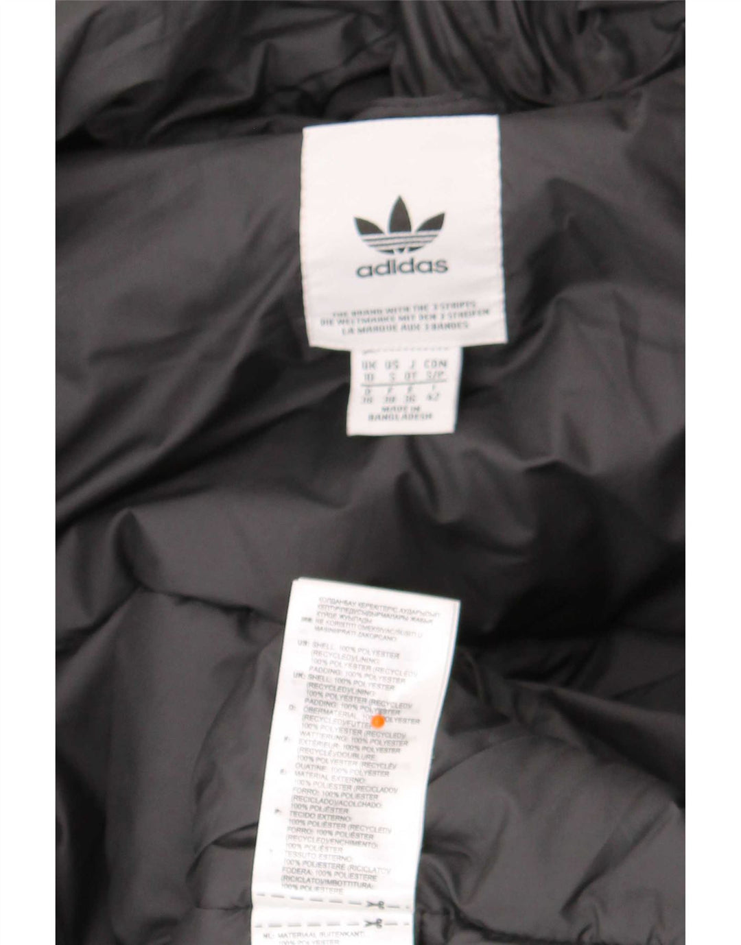Adidas Womens Hooded Padded Jacket UK 10 Small Black Polyester