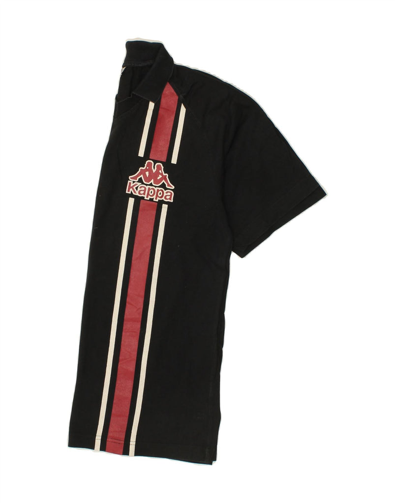 KAPPA Mens Graphic Polo Shirt XL Black Cotton Vintage Kappa and Second-Hand Kappa from Messina Hembry 