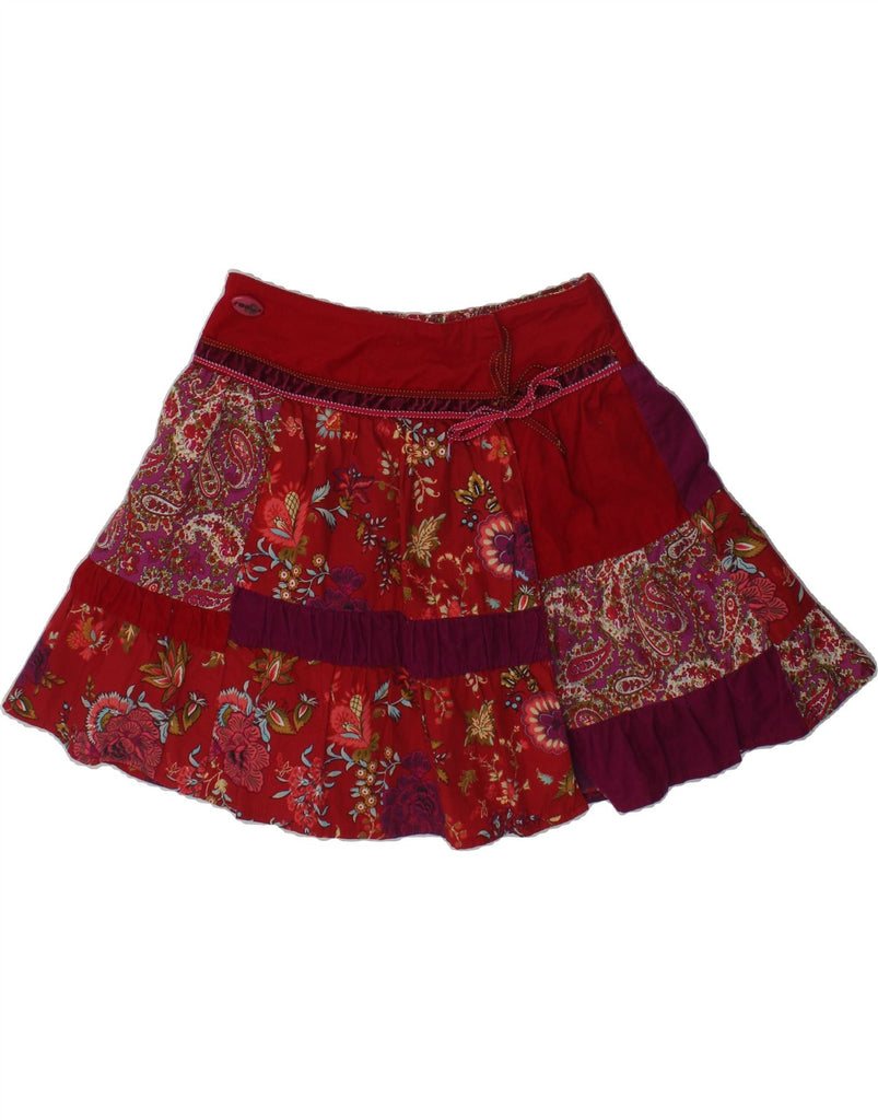 KENZO Girls Wrap Skirt 7-8 Years W21 Red Paisley Cotton | Vintage Kenzo | Thrift | Second-Hand Kenzo | Used Clothing | Messina Hembry 