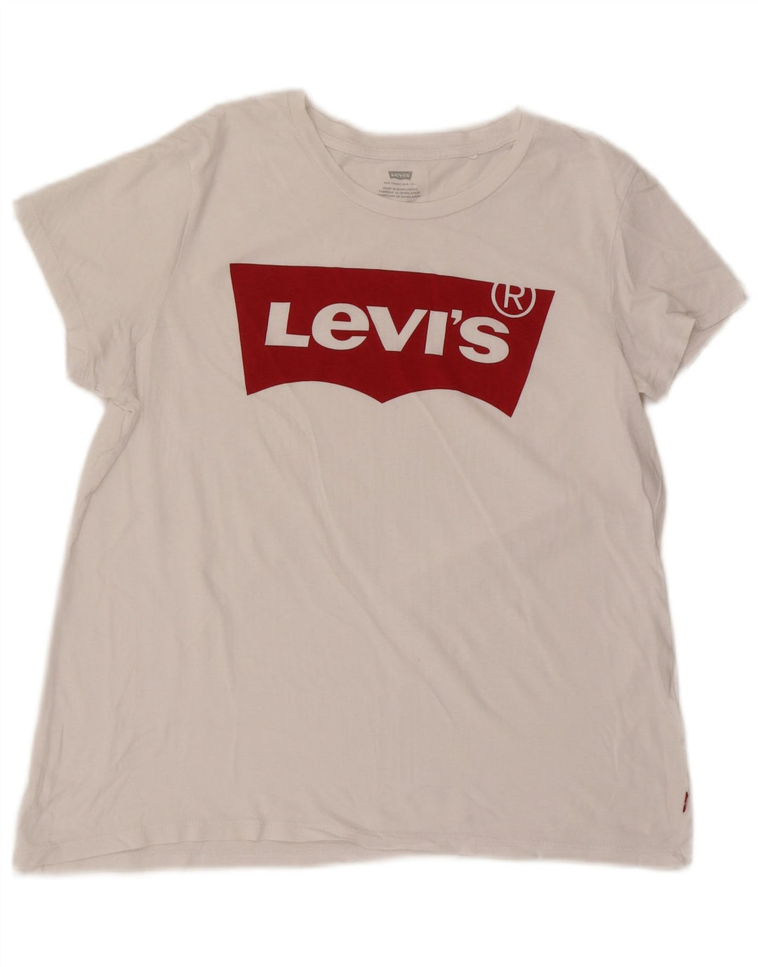 Levi's Womens Graphic T-Shirt Top UK 16 Large White