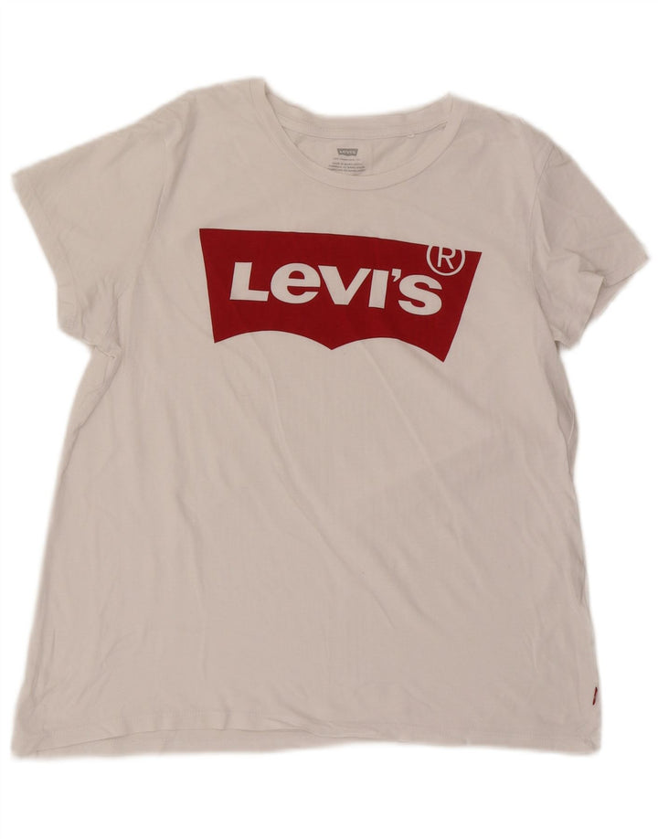 Levi's Womens Graphic T-Shirt Top UK 16 Large White