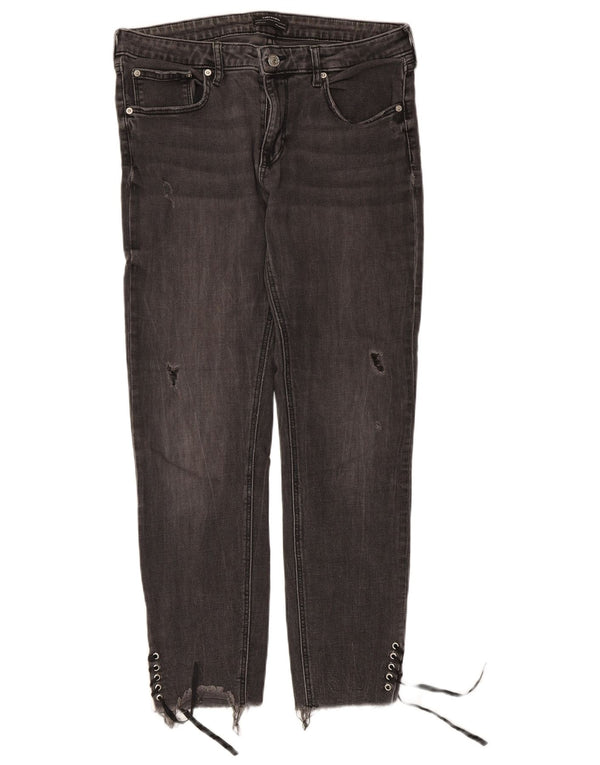 Zara Womens Distressed Slim Jeans EU 44 XL W34 L27 Grey