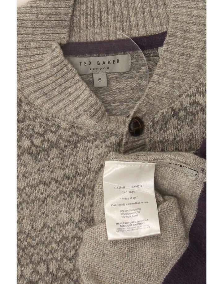 Ted Baker Mens Turtle Neck Jumper Sweater Size 6 2XL Grey Cotton