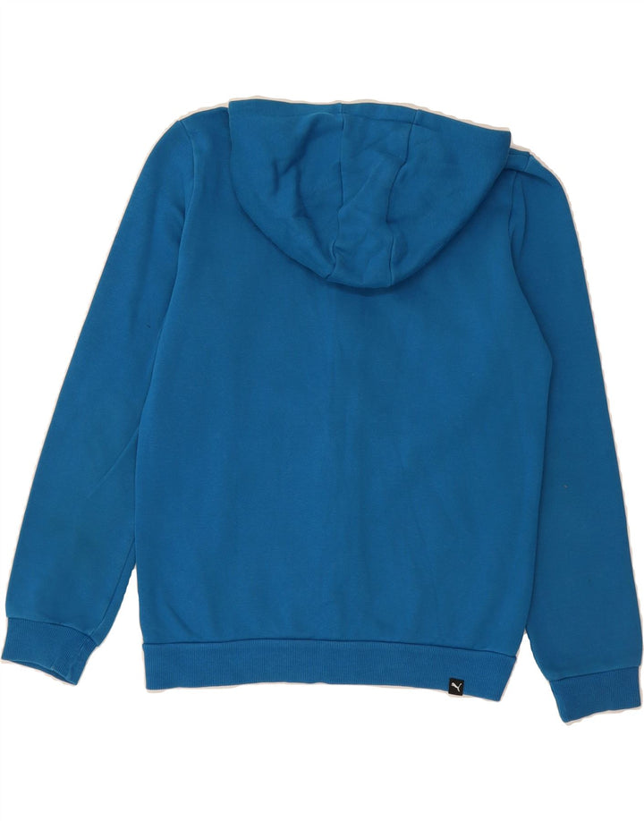 PUMA Boys Graphic Zip Hoodie Sweater 13-14 Years Blue Cotton Vintage Puma and Second-Hand Puma from Messina Hembry 