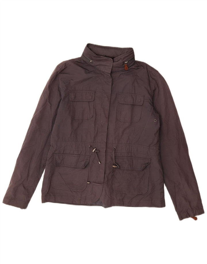 Massimo Dutti Womens Utility Jacket UK 16 Large Grey Polyester