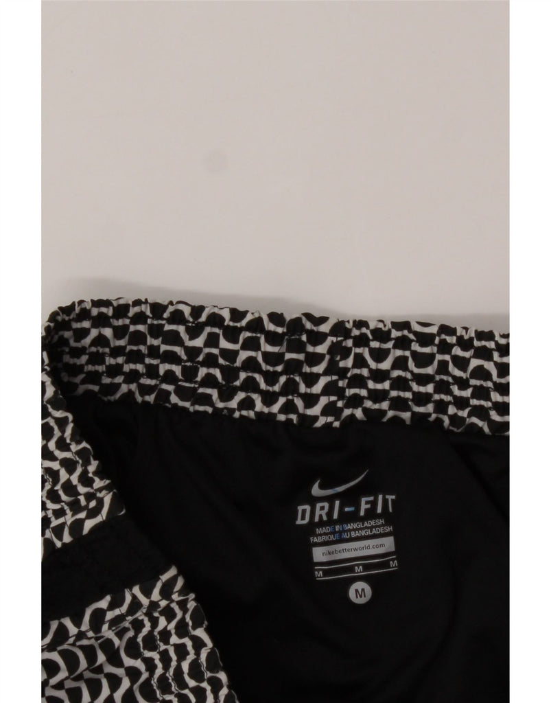 NIKE Womens Dri Fit Sport Shorts UK 14 Medium Black Geometric Polyester Vintage Nike and Second-Hand Nike from Messina Hembry 