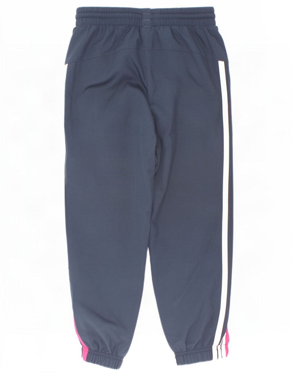 Adidas Girls Tracksuit Trousers Joggers 5-6 Years Navy Blue Polyester