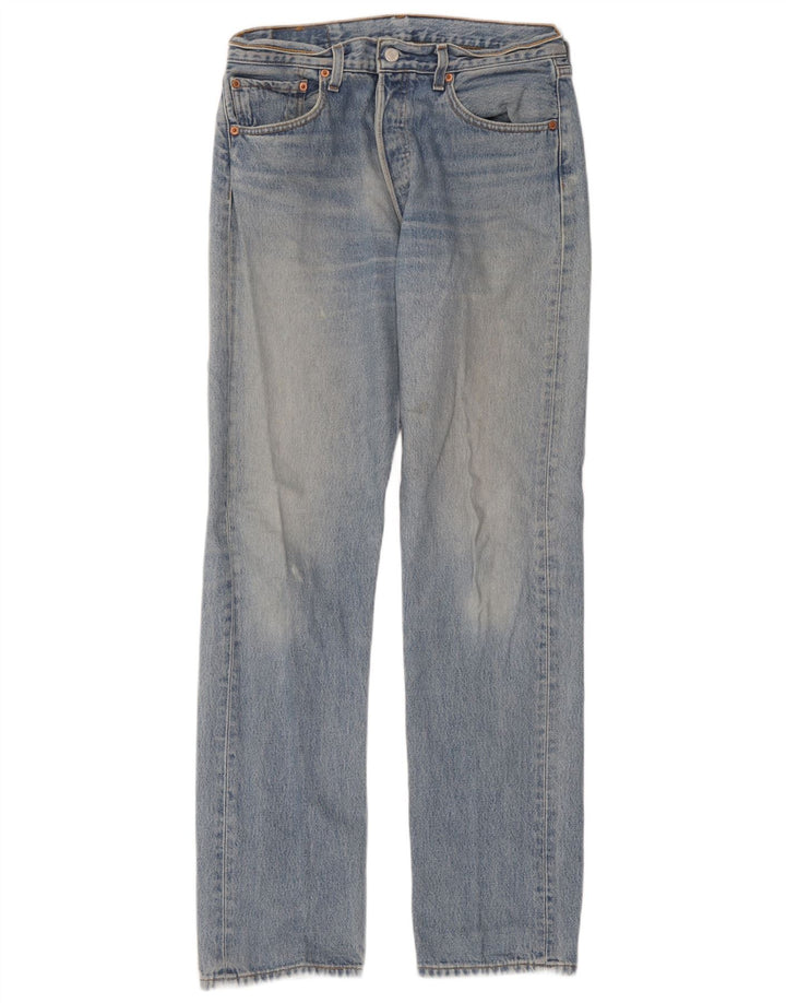 Levi's Mens 501 Straight Jeans W32 L34 Blue Cotton