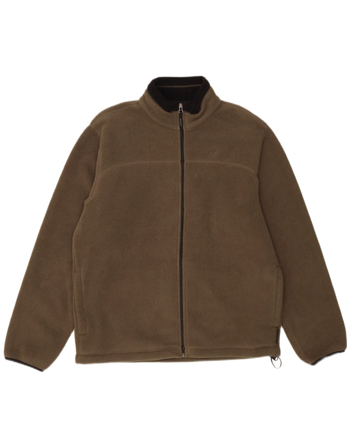 Timberland Mens Fleece Jacket UK 40 Large Khaki Polyester