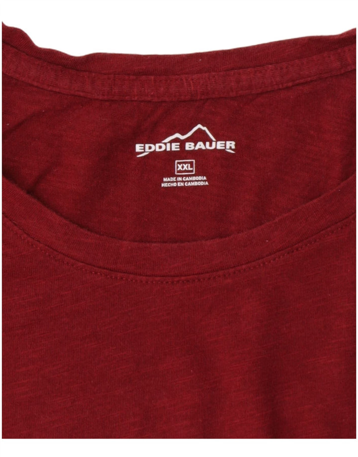 Eddie Bauer Womens T-Shirt Top UK 20 2XL Burgundy