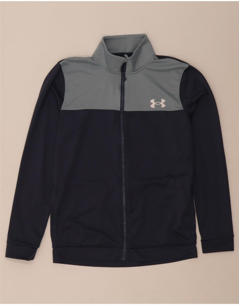 UNDER ARMOUR Mens Tracksuit Top Jacket Medium Navy Blue Colourblock Vintage Under Armour and Second-Hand Under Armour from Messina Hembry 