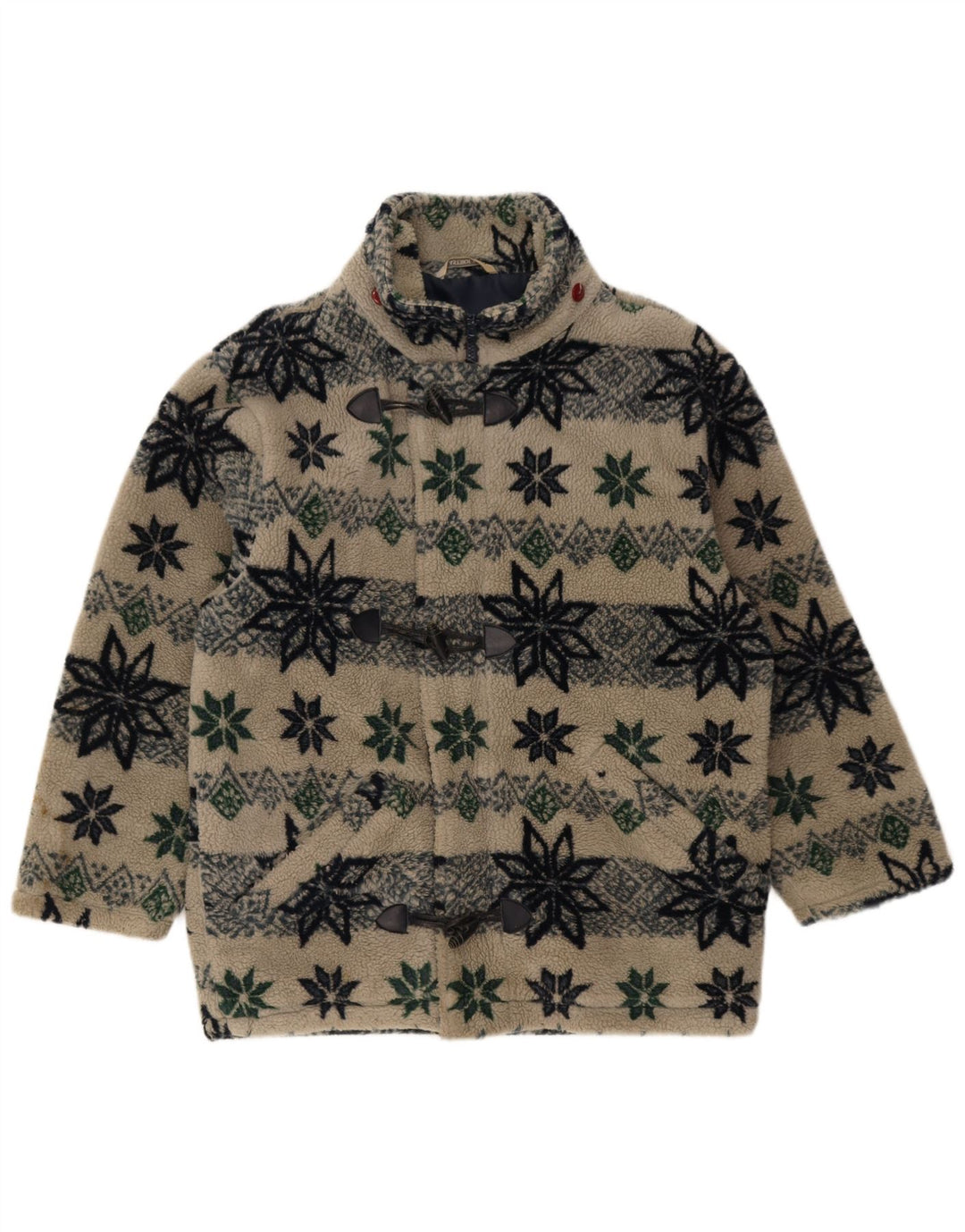 Astrolabio Mens Fleece Windbreaker Jacket UK 38 Medium Beige Geometric