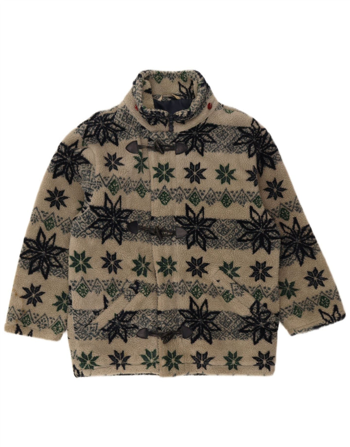 Astrolabio Mens Fleece Windbreaker Jacket UK 38 Medium Beige Geometric