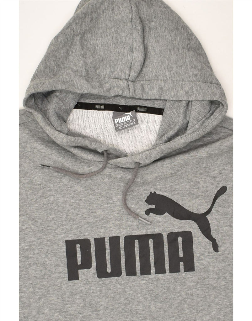 PUMA Mens Graphic Hoodie Jumper Small Grey Cotton | Vintage Puma | Thrift | Second-Hand Puma | Used Clothing | Messina Hembry 