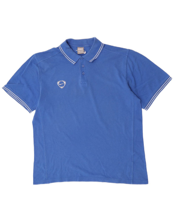 Nike Mens Polo Shirt UK 42/44 Large Blue Cotton