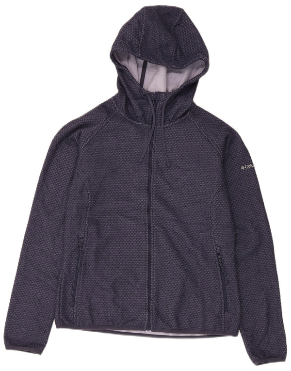 Columbia Womens Zip Hoodie Sweater UK 14 Medium Navy Blue Polyester Sports