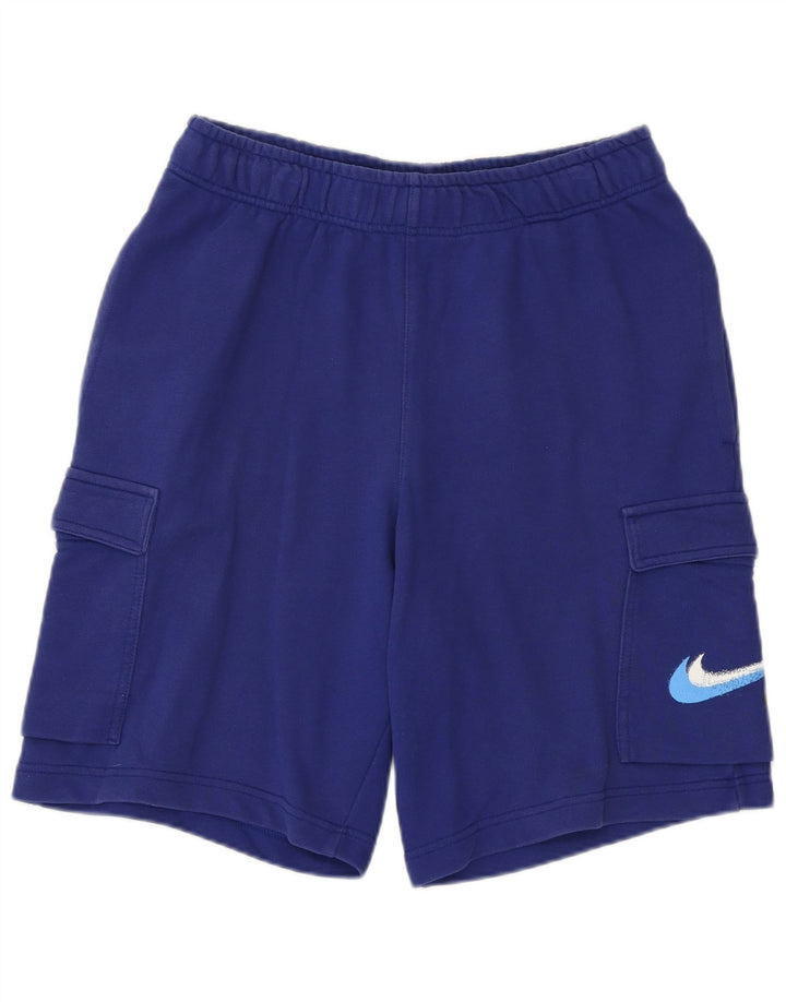 NIKE Mens Graphic Sport Shorts Small  Blue Cotton