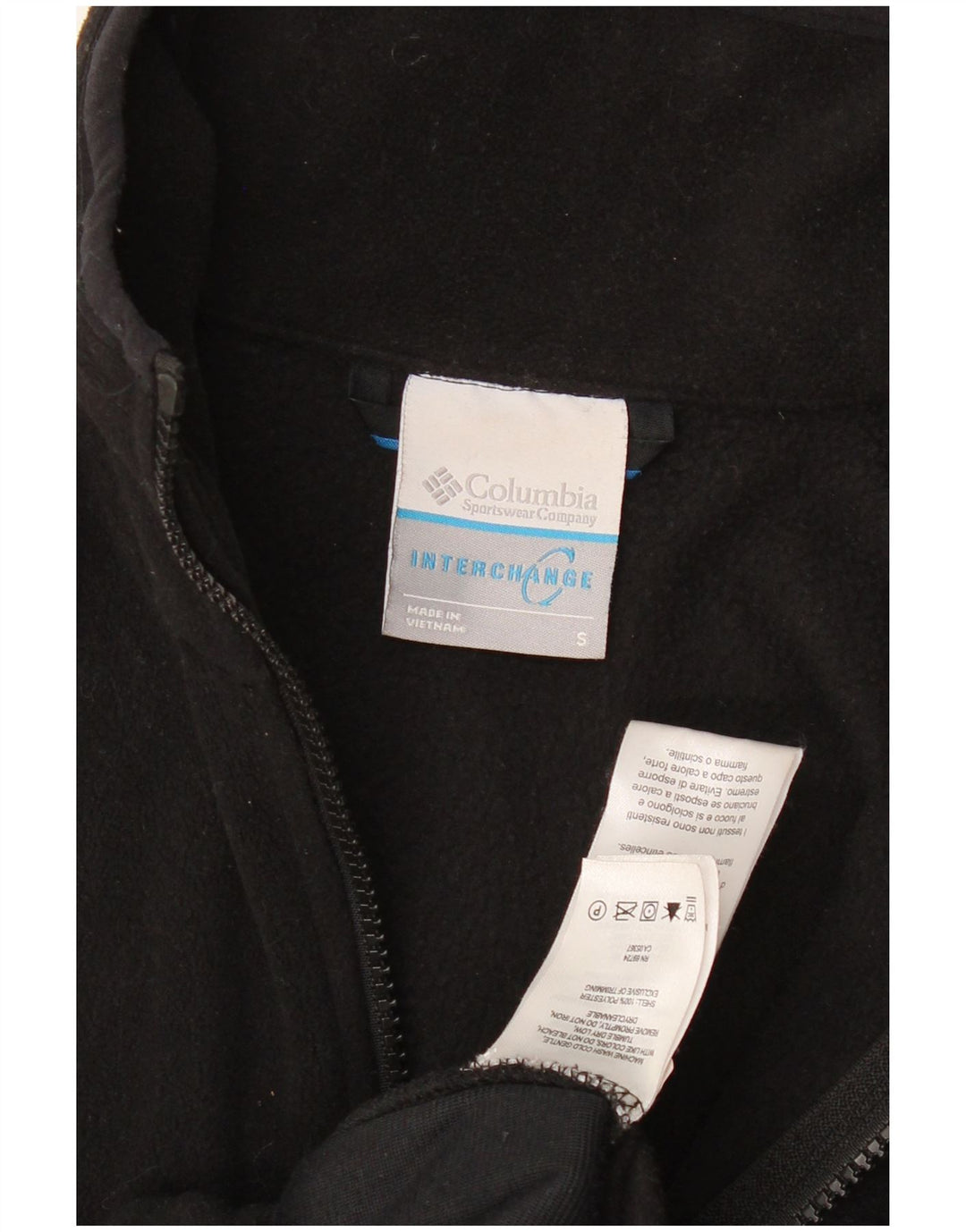 Columbia Womens Interchange Fleece Jacket Small Black Polyester