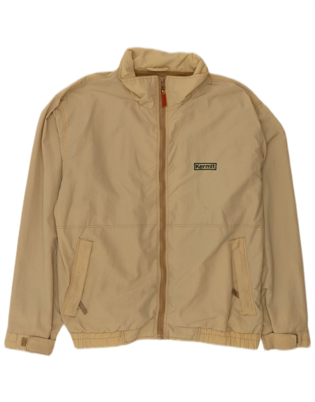 Slam Mens Bomber Jacket UK 40 Large Beige Nylon