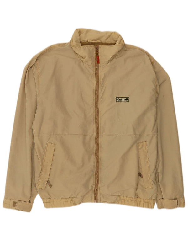 Slam Mens Bomber Jacket UK 40 Large Beige Nylon