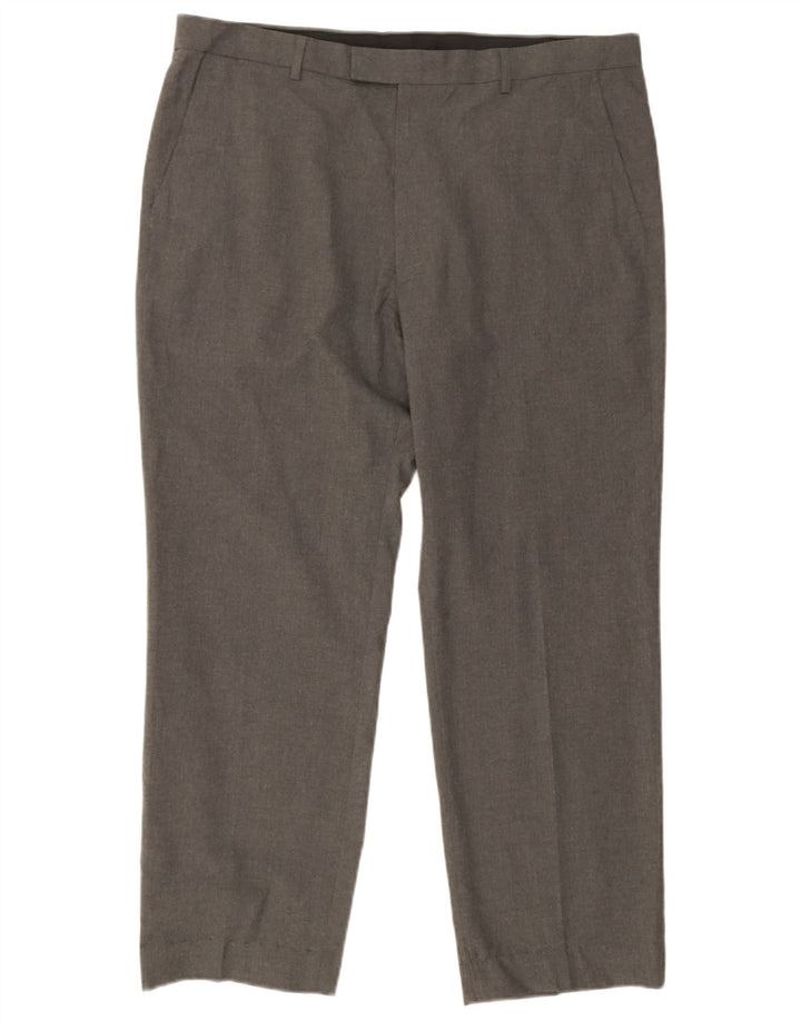 Marks & Spencer Mens Regular Fit Suit Trousers W38 L28 Grey Polyester