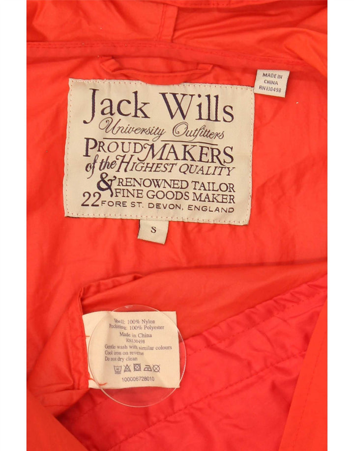 Jack Wills Mens Hooded Windbreaker Jacket UK 36 Small Orange Nylon