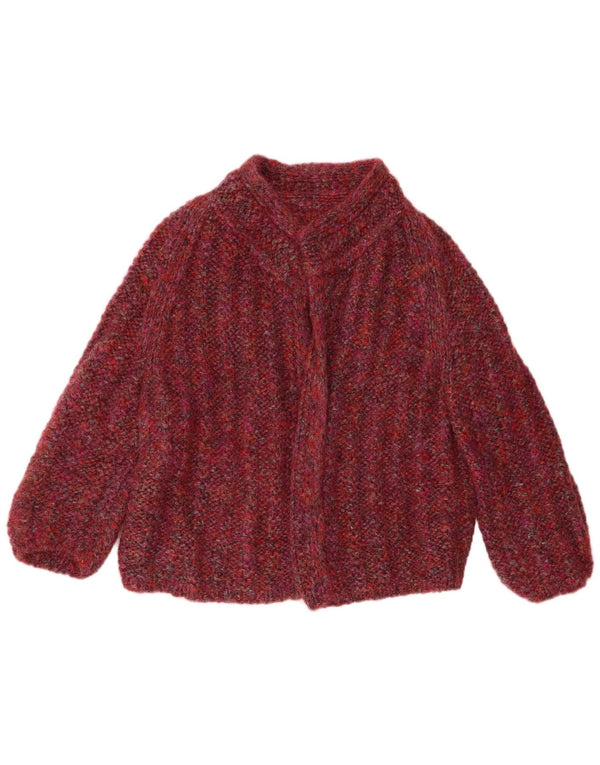 Vintage Womens Open Cardigan Sweater UK 18 XL Burgundy Flecked