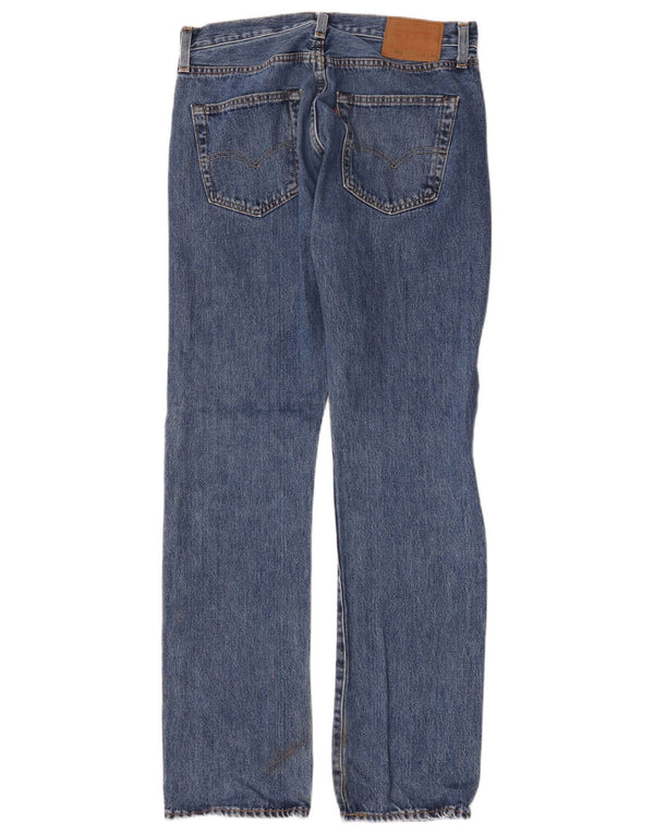 Levi's Mens 501 Straight Jeans W32 L34 Blue Cotton
