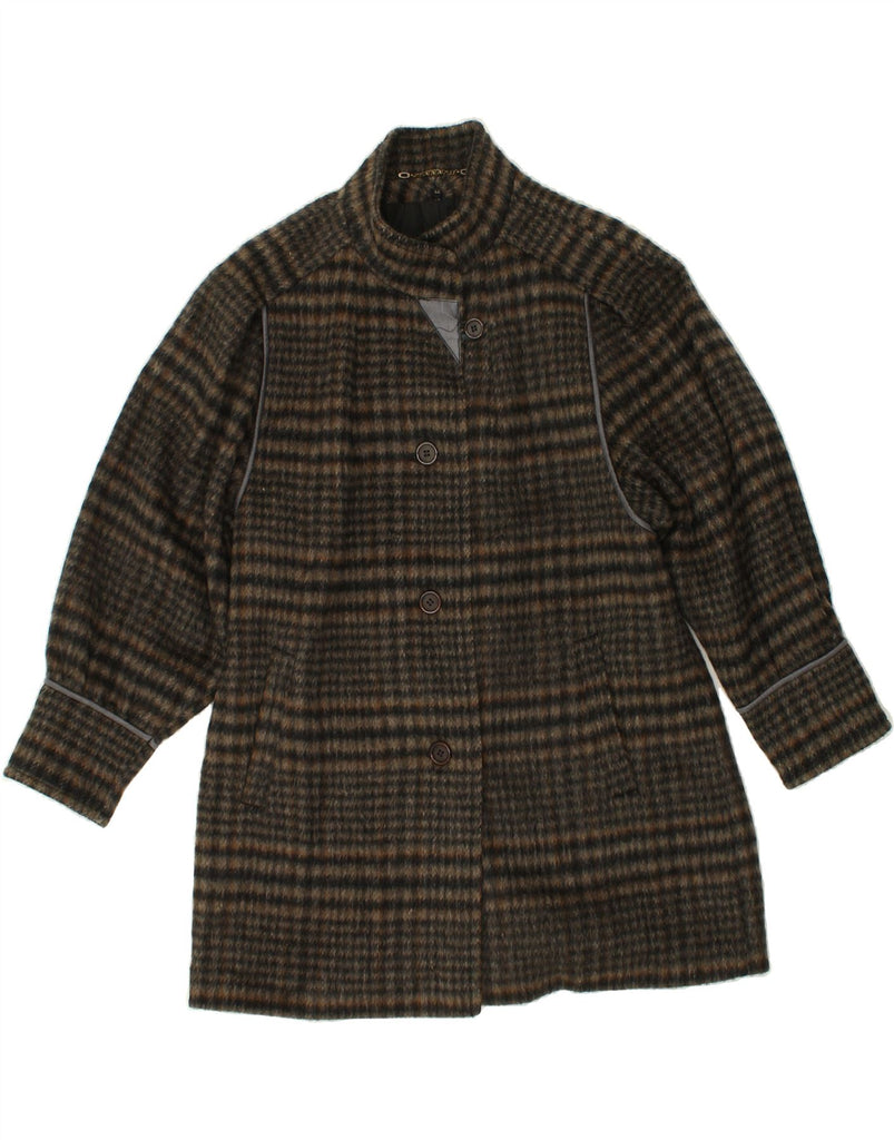 YOUR SIXTH SENSE Womens Overcoat EU 42 Large Brown Check Wool | Vintage Your Sixth Sense | Thrift | Second-Hand Your Sixth Sense | Used Clothing | Messina Hembry 