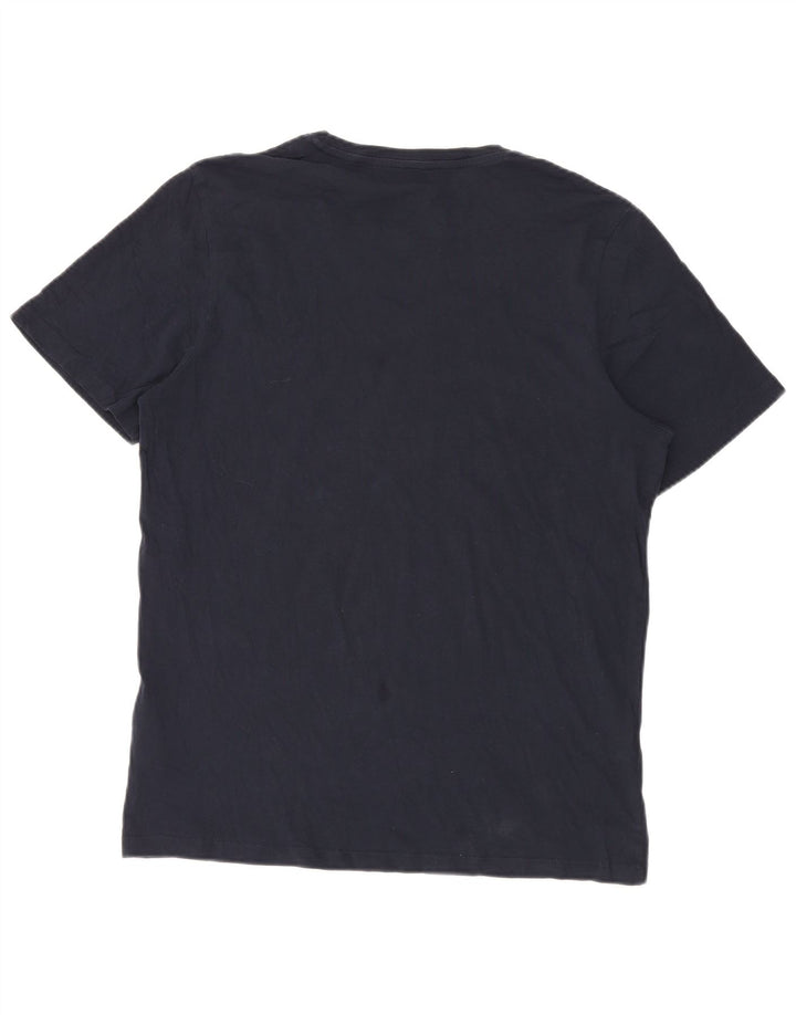 Jack & Jones Mens T-Shirt Top XL Navy Blue Cotton