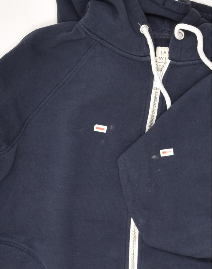 JACK WILLS Womens Zip Hoodie Sweater UK 14 Large Navy Blue Cotton | Vintage Jack Wills | Thrift | Second-Hand Jack Wills | Used Clothing | Messina Hembry 