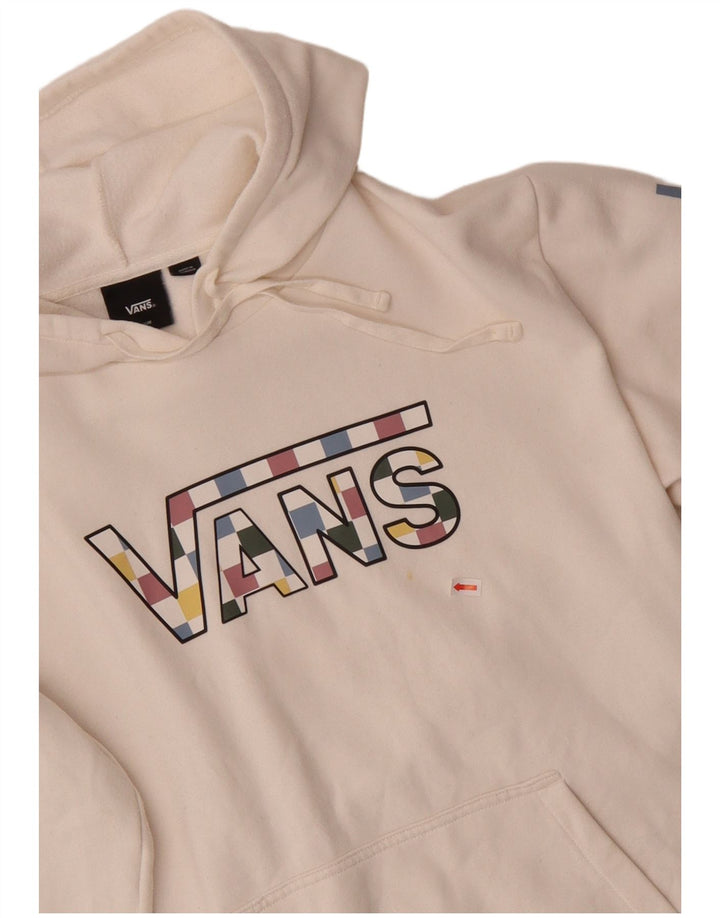 Vans Mens Graphic Hoodie Jumper Medium White Cotton
