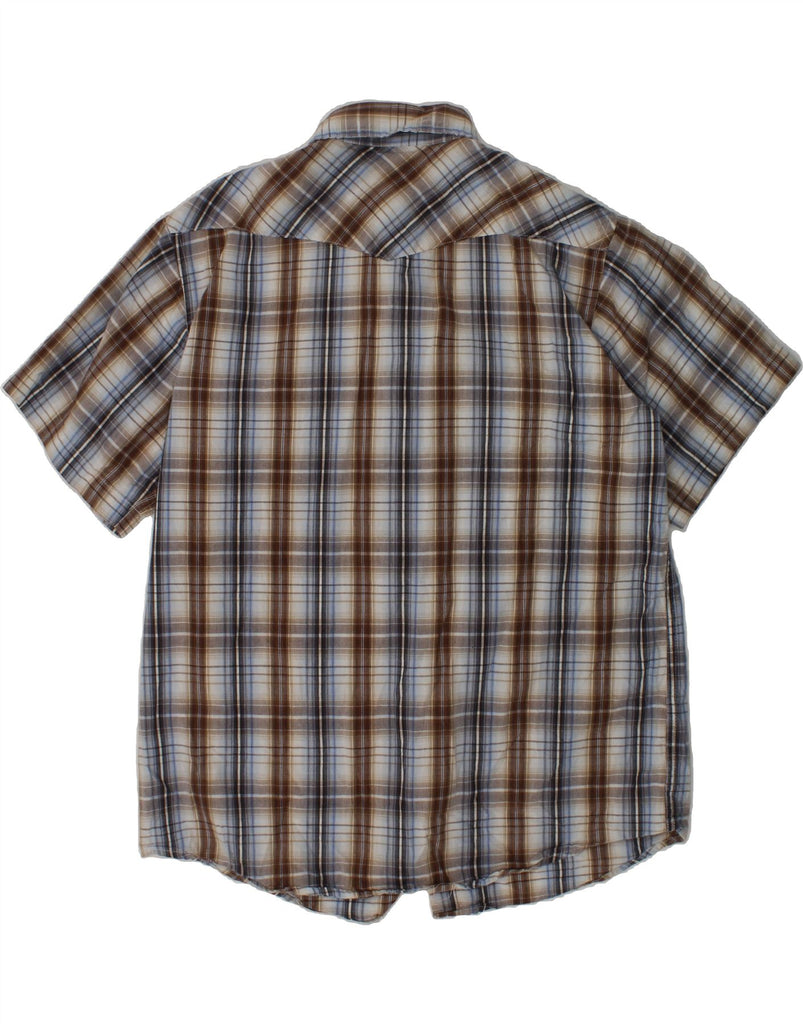 WRANGLER Boys Short Sleeve Shirt 12-13 Years Brown Check Cotton | Vintage Wrangler | Thrift | Second-Hand Wrangler | Used Clothing | Messina Hembry 