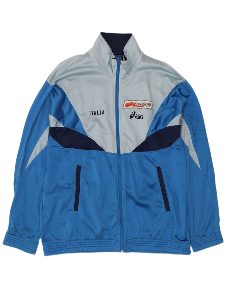 ASICS Mens Italia Graphic Tracksuit Top Jacket IT 54 XL Blue Colourblock