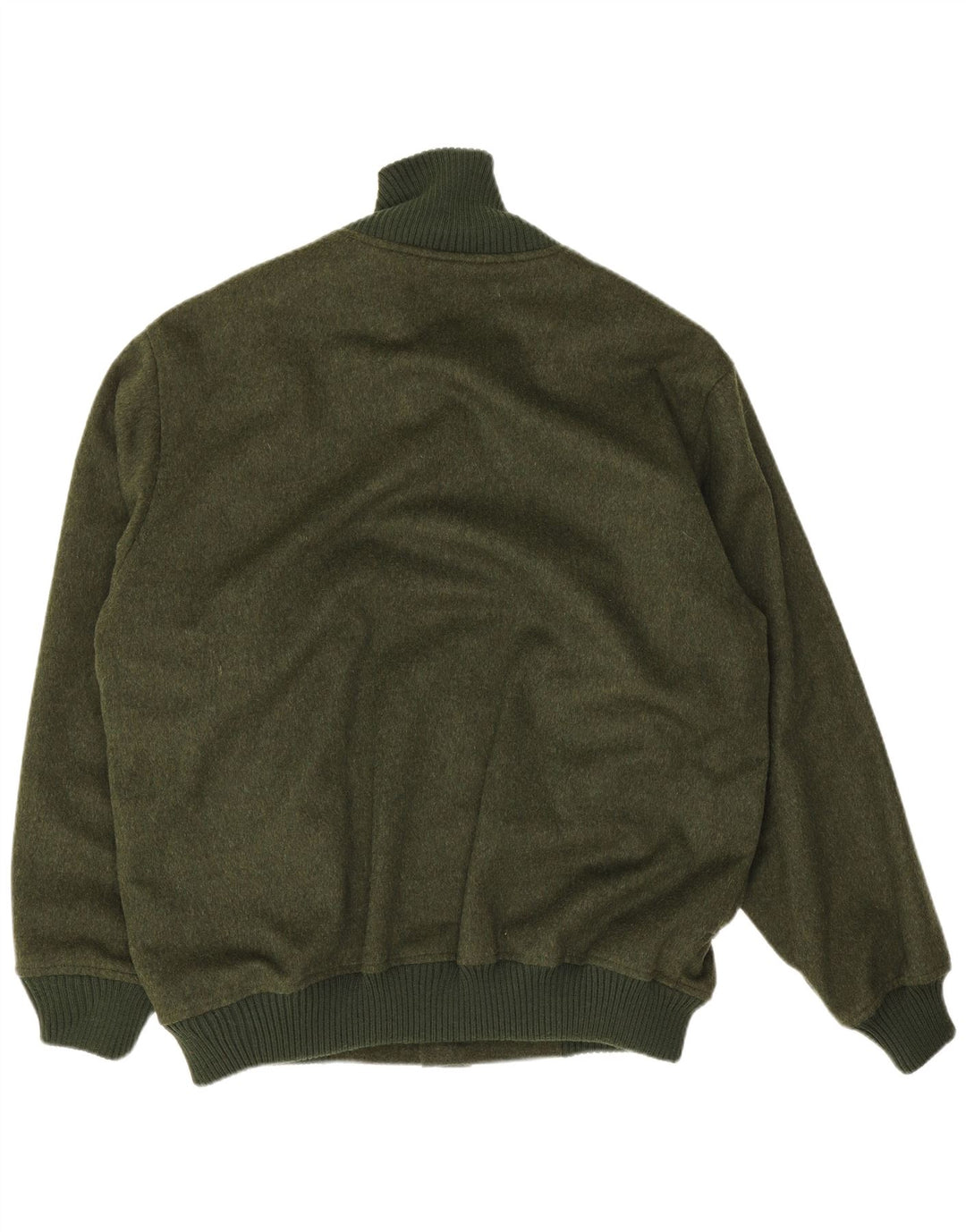 Tiroler Loden Mens Bomber Windbreaker Jacket EU 56 3XL Khaki Wool
