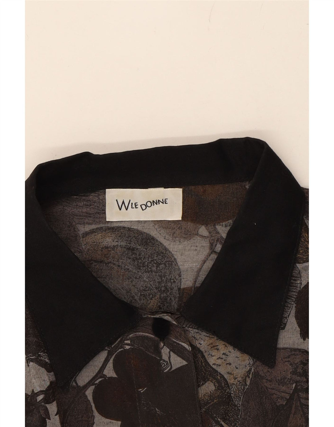 VINTAGE Womens Longline Abstract Pattern Shirt UK 16 Large Grey Vintage Vintage and Second-Hand Vintage from Messina Hembry 