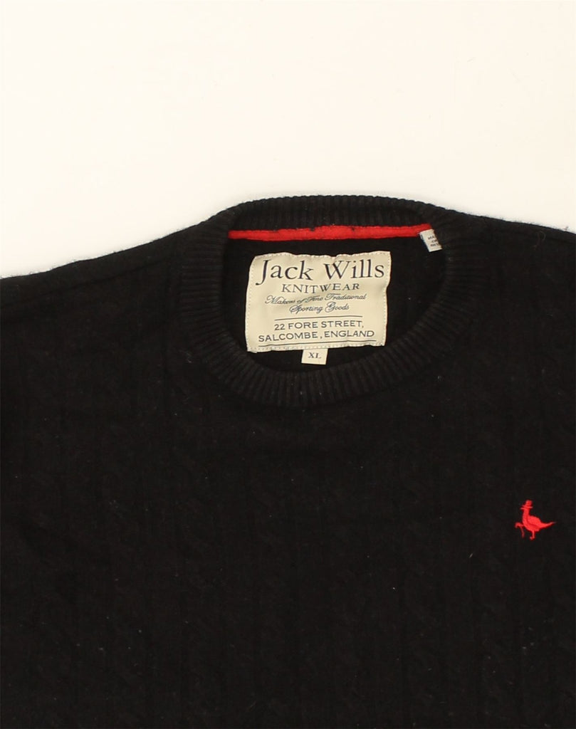 JACK WILLS Womens Crew Neck Jumper Sweater UK 18 XL Black Wool | Vintage Jack Wills | Thrift | Second-Hand Jack Wills | Used Clothing | Messina Hembry 