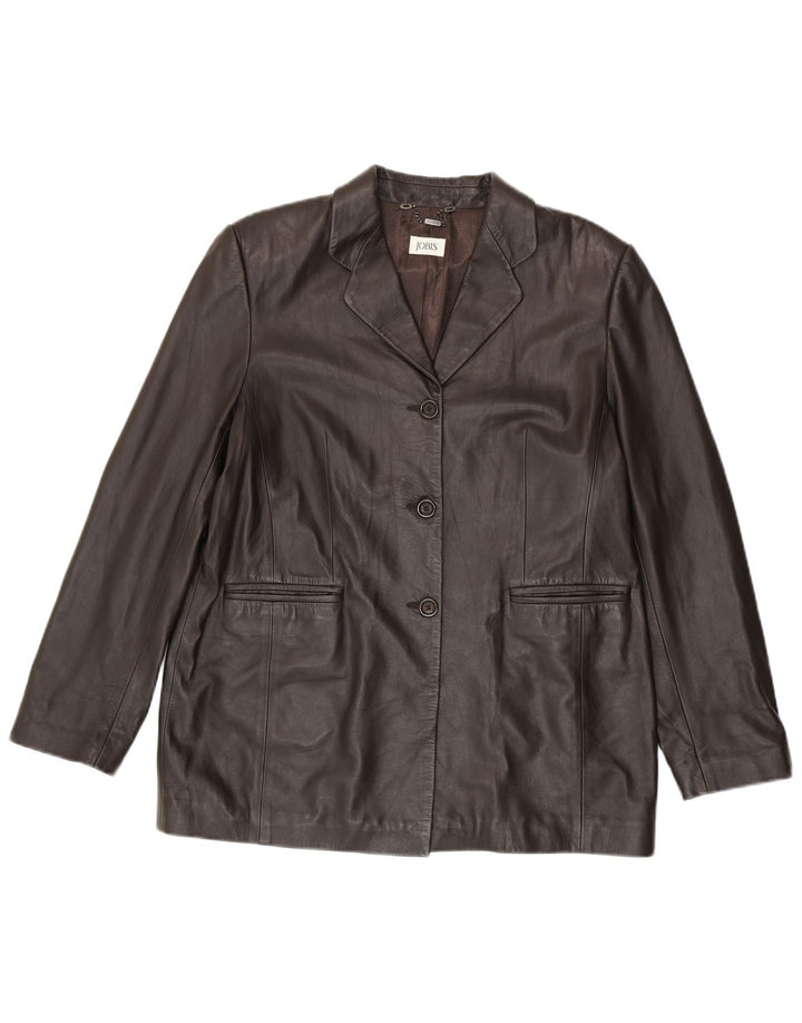 Jobis Womens Leather Jacket UK 14 Medium Brown