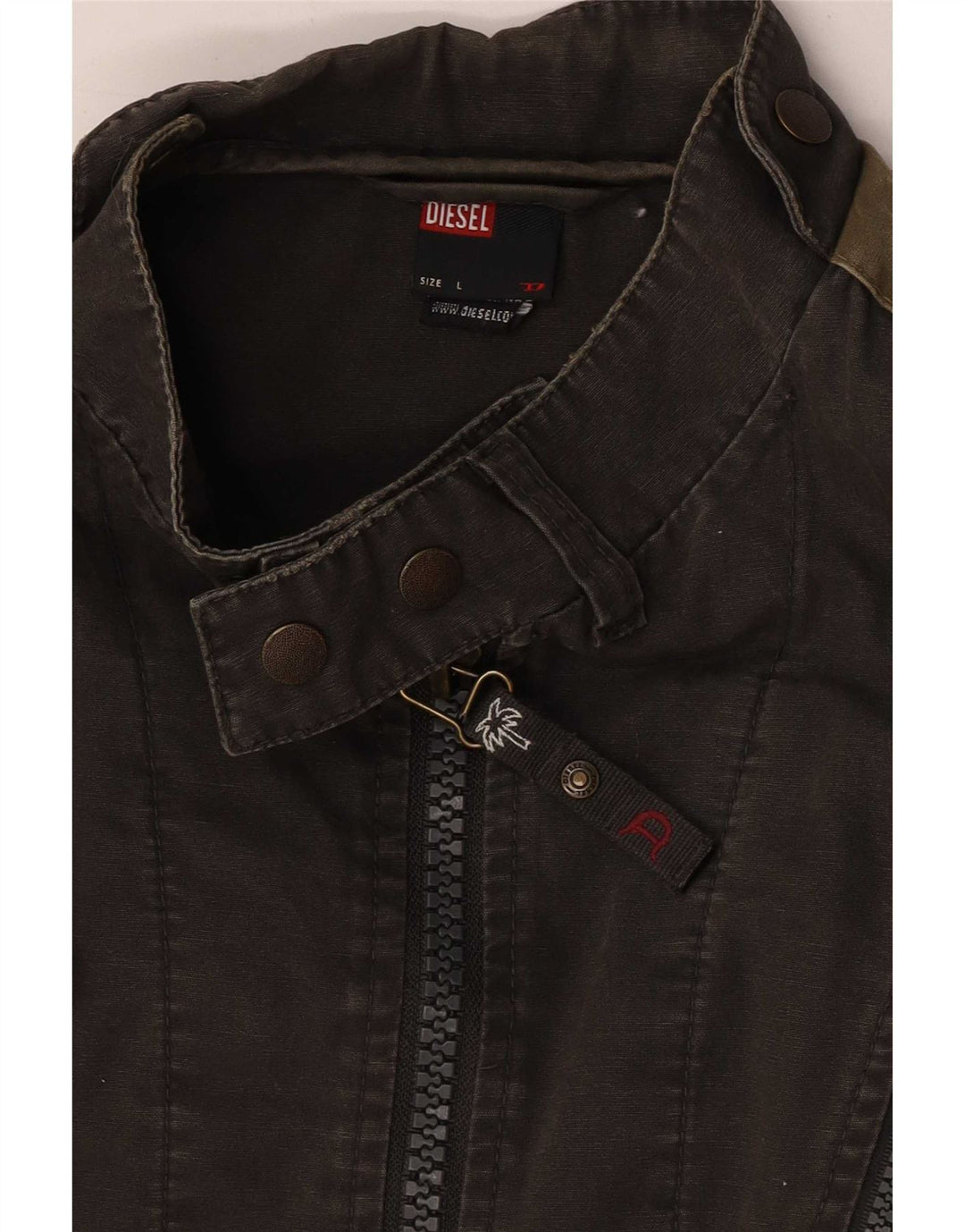 Diesel Mens Bomber Jacket UK 40 Large Grey Colourblock Cotton