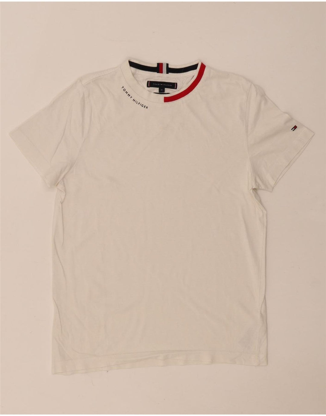 Tommy Hilfiger Mens T-Shirt Top XS White Cotton