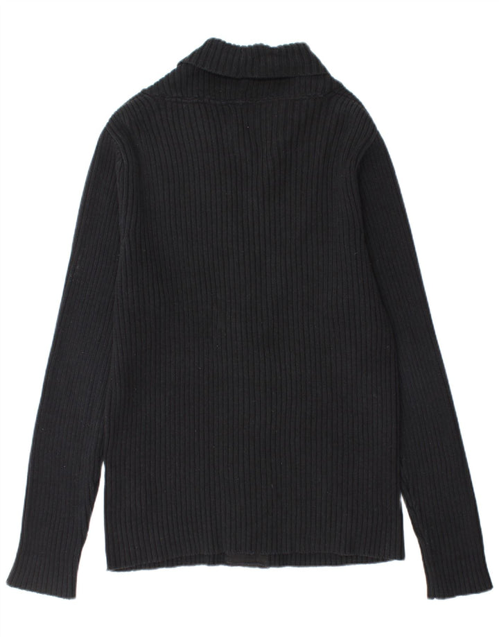 Jack & Jones Mens Cardigan Sweater Large Black Cotton