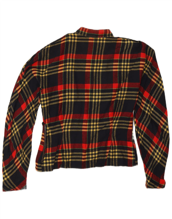 Vintage Womens Long Sleeve Blouse Top UK 14 Large Red Check