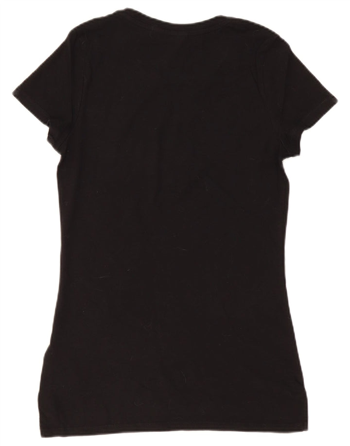 TOMMY HILFIGER Womens T-Shirt Top UK 12 Medium Black Cotton