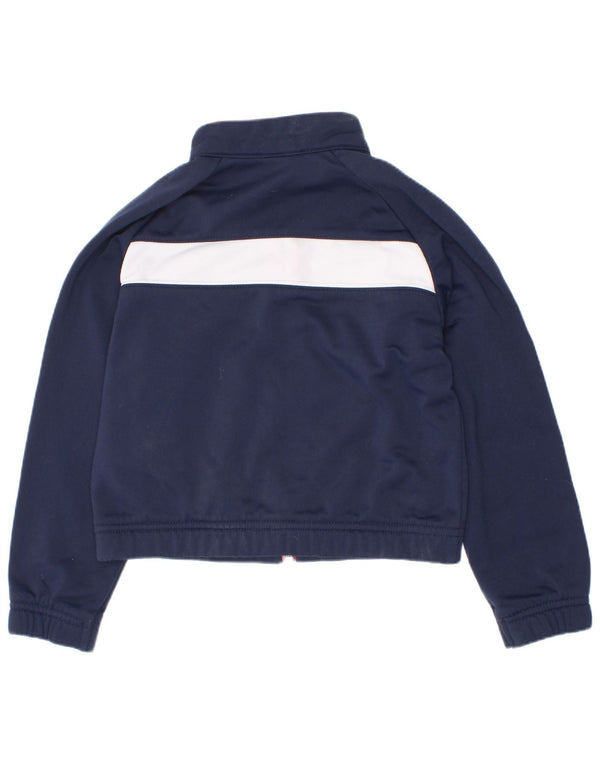 Nike Boys Tracksuit Top Jacket 3-4 Years XS Navy Blue Colourblock Polyester