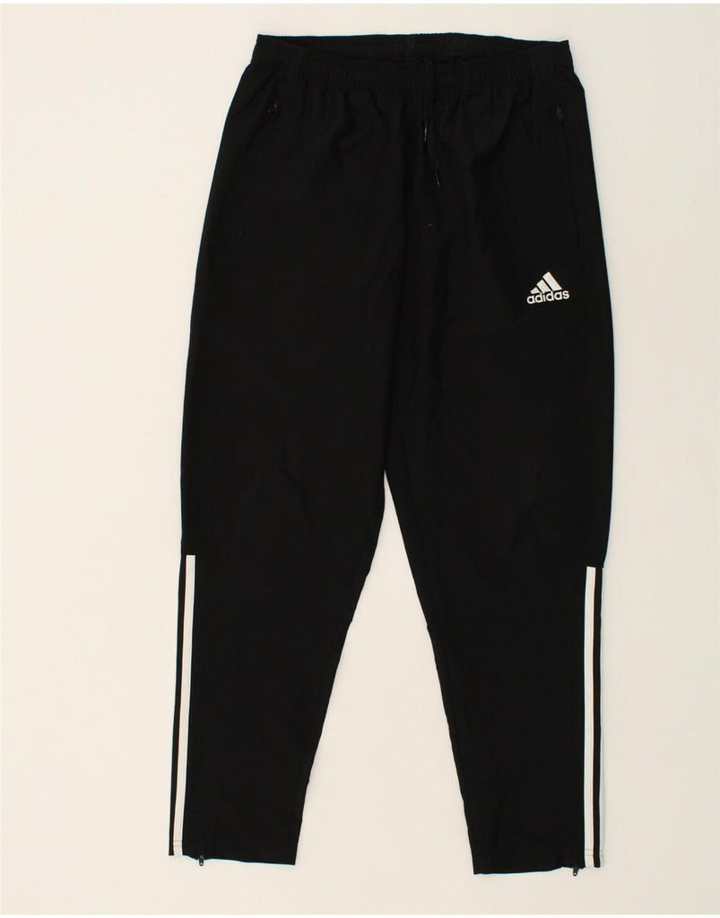 ADIDAS Mens Graphic Tracksuit Trousers Medium Black Polyester | Vintage Adidas | Thrift | Second-Hand Adidas | Used Clothing | Messina Hembry 